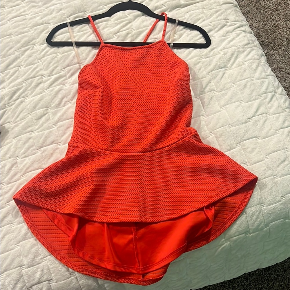Vibrant Orange Peplum Dress